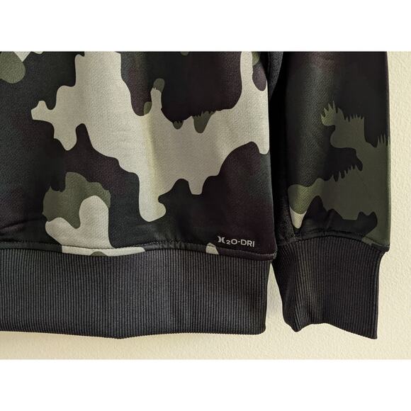 NWT Hurley H20 Dri Solar Pullover Hoodie Size 10/12 Green Camo Gray - Picture 4 of 5